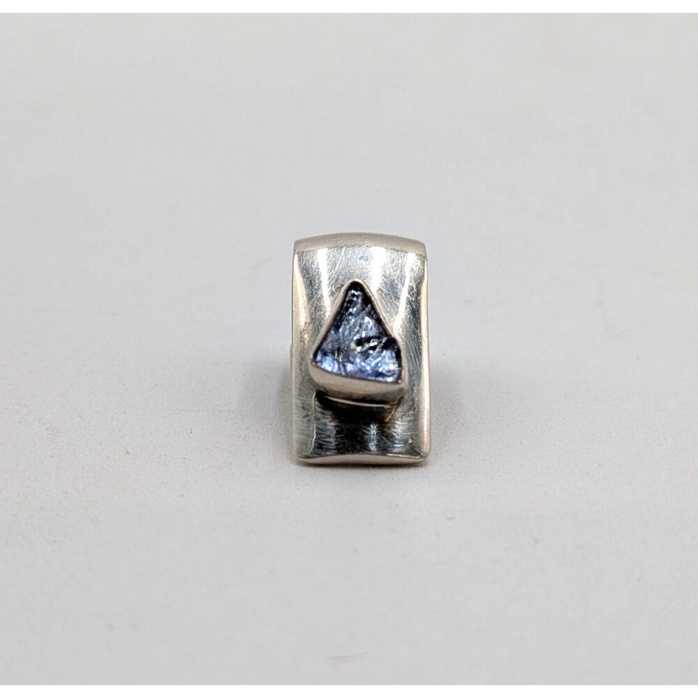 Lilly Barrack Sterling Silver Raw Tanzanite Double Bail Pendant - Picture 5 of 5